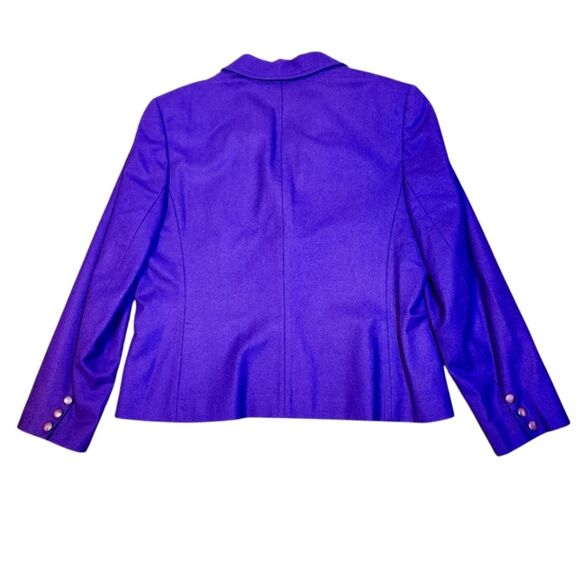 Vintage 80s Pendleton Virgin Wool Jacket Blazer Purple Grandpa Boho Cottage L - Picture 4 of 8